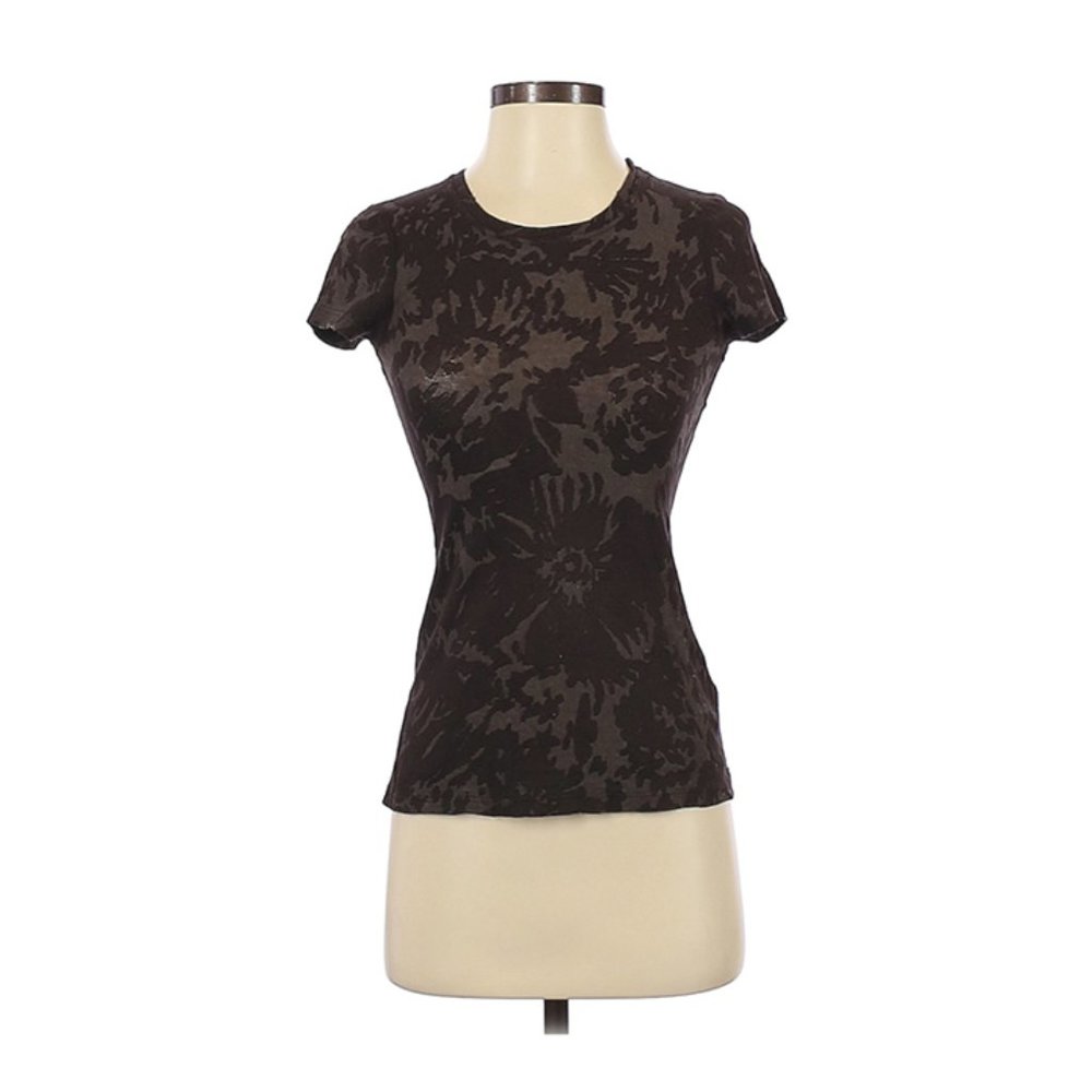 Three Dots grey floral t-shirt